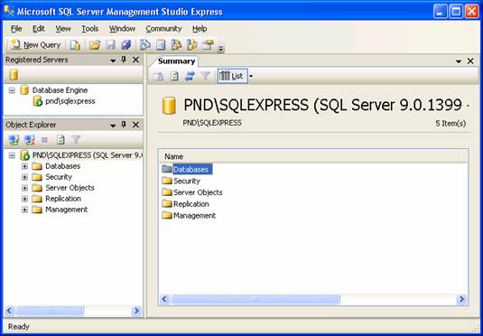 Creating databases using SQL Server Management Studio Express